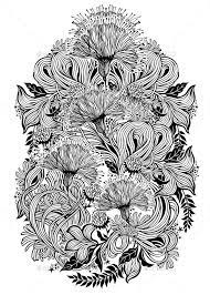 I'll often choose a fabric with varying medallions and work with my pillow maker to pick and choose the specific ones we like best for a collection of pillows on a sofa. Linear Vector Floral Composition With Flowers Vector Linear Floral Flowers Floral Design Drawing Floral Flowers