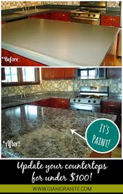 I first did my actual countertops well over four year. Affordable Countertop Makeover Paint That Looks Like Granite Diy Www Gianigranite Com Countertop Paint Kitchen Diy Makeover Home Countertop Makeover