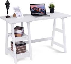 Amazon Com Tangkula Writing Computer Desk Trestle Desk Study Desk Laptop Pc Desk Modern Wood Vintage Sty Modern Wood Desk Modern Computer Desk Trestle Desk