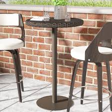 Homcom vintage adjustable bucket seat patio wicker rattan bar stool Ivy Bronx Erastus Wicker Rattan Bar Table Reviews Wayfair