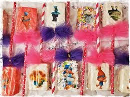 Happy Birthday Rice Krispie Treats Trolls Themed White Chocolate Covered Rice Krispies Treats With Edible Images Happybirthday Edible Images Rice Krispie Treats Rice Krispies