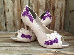 Colored Bridal Shoes Purple Ivory White All By Laboutiquebride 190 00 Purple Wedding Shoes Purple Shoes Ivory Wedding Shoes