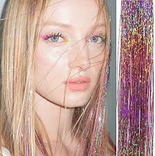 48 Inch Hair Tinsel 800 Glitter Strands Shining Pink Fairy Hair Sparkle  Tinsel Hair Extensions Bling for Party, Easy to Apply, Holographic Hair  Accessories for Girls (Pink) : Amazon.de: Beauty