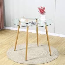 Add a metal glass dining table to your kitchenette, sunroom, or contemporary dining room to instantly breathe new life into existing decor schemes. Kitchen Room Stylifing Modern Round Glass Dining Table Tempered Glass Top With Sturdy Metal Legs For Dining Room Tables Kitchen Dining Room Furniture Rayvoltbike Com