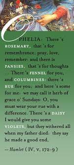 Ophelia S Flowers Shakespeare Love Shakespeare Love Quotes Hamlet Quotes