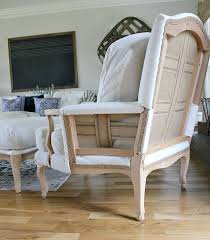 Dropcloth Recovered Deconstructed Chair And Ottoman Noting Grace Deconstructed Chair Furniture Makeover Reupholster Furniture