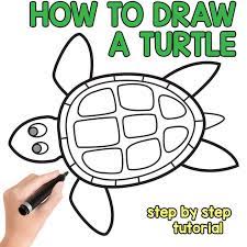 Draw the bottom edge of the shell. How To Draw A Turtle Step By Step Drawing Tutorial Easy Peasy And Fun