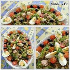 Salade D Haricots Verts Et De Pommes De Terre Garnie De Tomates Thon Oeufs Olives Salade Haricots Verts Salade Recettes De Cuisine