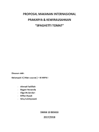 • pelaksana operasional dalam kedai: Proposal Makanan Internasional
