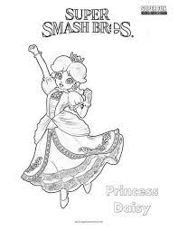 Make a coloring book with super mario brothers smash bros for one click. Princess Daisy Super Smash Brothers Coloring Page Super Fun Coloring