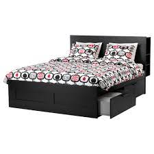 What is full size platform bed? Brimnes Bed Frame With Storage Headboard Black Ikea In 2021 Bed Frame With Storage Headboard Storage King Size Bed Frame