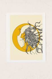 Nadja Sun And Moon Art Print In 2021 Sun And Moon Drawings Art Prints Moon Art Print