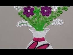 Beautiful Flower Pot Rangoli Design By Aarti Shirsat Top Rangoli Youtube Beautiful Rangoli Designs Rangoli Designs Beautiful