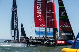 Emirates team new zealand, left, chases oracle team usa during the 16th race of the america's cup sailing event, monday, sept. 2013 America S Cup In Pictures Yachting World