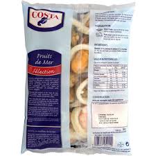 Costa Melange De Fruits De Mer Crevettes Du Pacifique Calamars Et Moules Du Pacifique Cuits