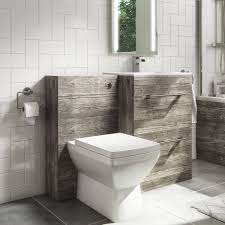 Wood accents in your gray bathroom evokes beach living and the great outdoors. Universal Toilet And Basin Combination Unit Grey Textured Wood Ashford Better Bathrooms