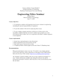 The field examines and sets the obligations by engineers to society, to their clients. Pdf Engineering Ethics Seminar