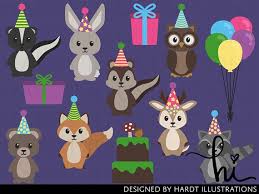 Birthday Woodland Animals Clipart Birthday Clipart Party Etsy Animal Clipart Animal Party Cute Animal Clipart