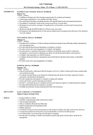 School Social Worker Resume Samples Velvet Jobs