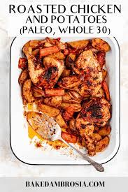 This One Pan Chicken And Potato Dinner Recipe Is So Delicious You Ll Want To Make It Wee Roasted Chicken And Potatoes Easy Chicken Dinner Recipes Paleo Potato