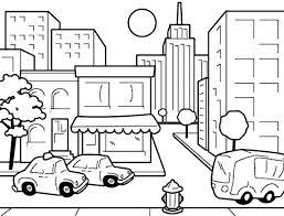 Drawing City Scenes Coloring Page For Kids Drawing City Scenes City Drawing City Scene Coloring Pages For Kids