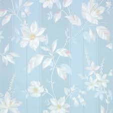 The best quality and size only with us! 1930s Floral Vintage Wallpaper White Flowers On Blue Stripes Ebay