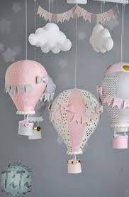 Personalized Hot Air Balloon Baby Mobile Pastel Pink Grey And Gold Baby Mobile Nursery Decor Balloon Nursery Baby Shower Gift Diy Hot Air Balloons Balloons Baby Mobile