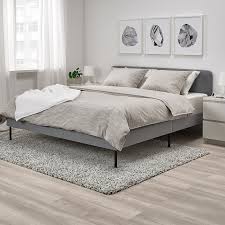 Price when new and not assembled: Slattum Upholstered Bed Frame Knisa Light Grey 160x200 Cm Www Megastore Com Mt