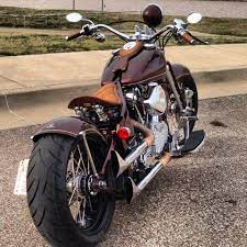 Maroon Knuckle Head Bobber With Sprung Seat S S Air Intake Harley Bikes Motorcycle Softail Bobber