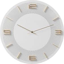 Horloge Murale Retro Blanche Et Doree Leonardo Kare Design