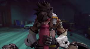 Tracer, Roadhog büyük horozunu emmeye çalışıyor. Overwatch 3D porno