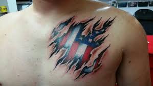 Skin Tear American Flag Tattoo Skin Tear Tattoo Tattoo Skin Under Skin Tattoo