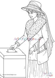 Geared toward a wide range of learners from preschool through second grade, this social studies activity can be used as a jumping off point for a lesson on civics and government. Woman Voting Colouring Page