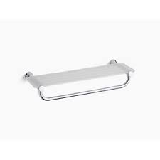 Stylish 700 series ceramic towel bar options. Kohler K 5677 Cp Toobi Hotelier Bathroom Towel Holder With Shelf Polished Chrome 24 Inches Wall Mount