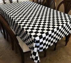 Black And White Checkered Tablecloth Fabric Lovemyfabric Cotton Blend 2 Inch Black White Checkerboard Print Tablecloth For Wedding Bridal Show Table Cloth Affordable Table Checkered Tablecloth