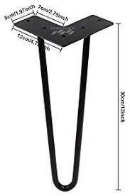Zekoo 4 Pcs 12 Hairpin Legs Ndustrial Strength Mid Century Modern Table Leg Square Round Black 12 Inches Modern Table Legs Table Legs Coffee Table Legs Metal