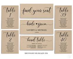 rustic wedding seating chart template header signs and table signs 1 40 printable wedding table seating chart sc008