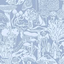 Purple texture water colour pink abstract water aesthetic summer mountains. Mushroom City Designer Wallpaper In Glacial Powder Blue And Periwinkle For Sale At 1stdibs