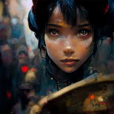 Nighttime in robot flower world AI art images