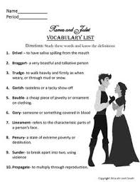 Romeo And Juliet Vocabulary Words And Quiz Vocabulary Words Vocabulary Vocabulary Quiz