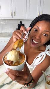 This Peach Cobbler Bread Pudding is epic y'all! 🍑✨Type RECIPE and I'll  drop the link in your DMs.