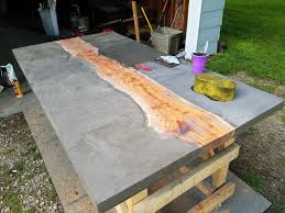 Concrete And Wood Slab Table 6 Steps With Pictures Wood Slab Table Outdoor Wood Table Wood Slab
