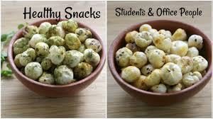 Delicious and healthy dishes that can be made even by first timers. Healthy Indian Snacks Recipes With Makhana Tea Time Snacks For Students Office People Iloveviral