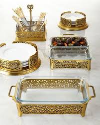 Godinger Gold Tone Pierced Serveware Arabian Decor Plate Holder Dining Table Decor