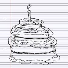 What to put on a golden doodle dog cake? Simple Doodle Of A Birthday Cake Clipart Image