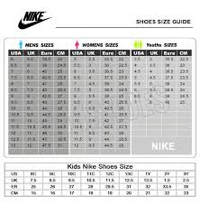 nike shoes size chart sepatu