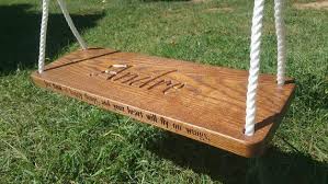 Tree Swing Solid Oak Personalized Edge And Seat Etsy Tree Swing Wood Tree Swing Wood Tree