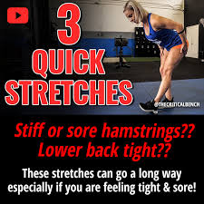 Stiff Or Sore Hamstrings Lower Back Tight Are You Warming Up Before Workouts These Are All Very Import Workout Soreness Sore Muscle Relief Sore Hamstrings