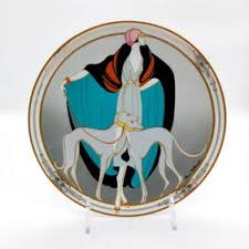 W.l. George Fine China Plate, A Flapper With Greyhounds