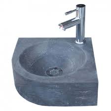sanipro fontein toilet rond hoek 30x30x10cm natuursteen antraciet kraangat links rechts fontein toilet modern toilet toilet natuursteen